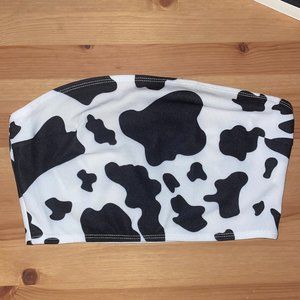 SHEIN cow print tube top